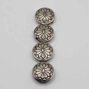 Set Of 4 Navajo Button Covers Sterling Silver Native American Southwestern